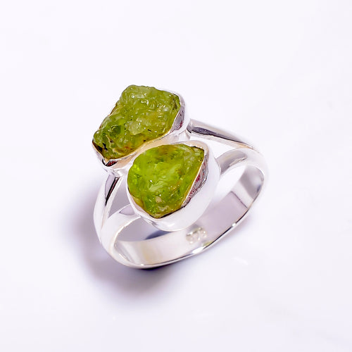 Raw Peridot Ring