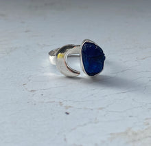 Load image into Gallery viewer, Blue Sapphire Crescent Ring