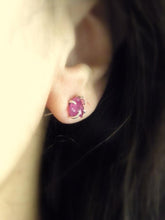 Load image into Gallery viewer, Raw Ruby Stud Earrings