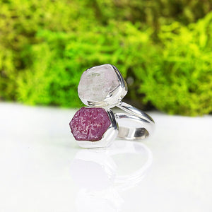 Kunzite and Ruby Ring