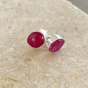 Raw Ruby Studs