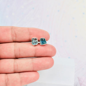 Raw Sky Apatite Studs