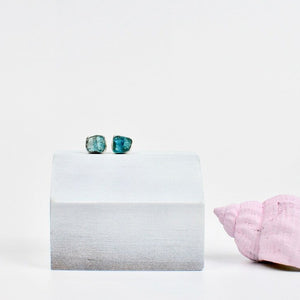 Raw Sky Apatite Studs