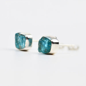 Raw Sky Apatite Studs